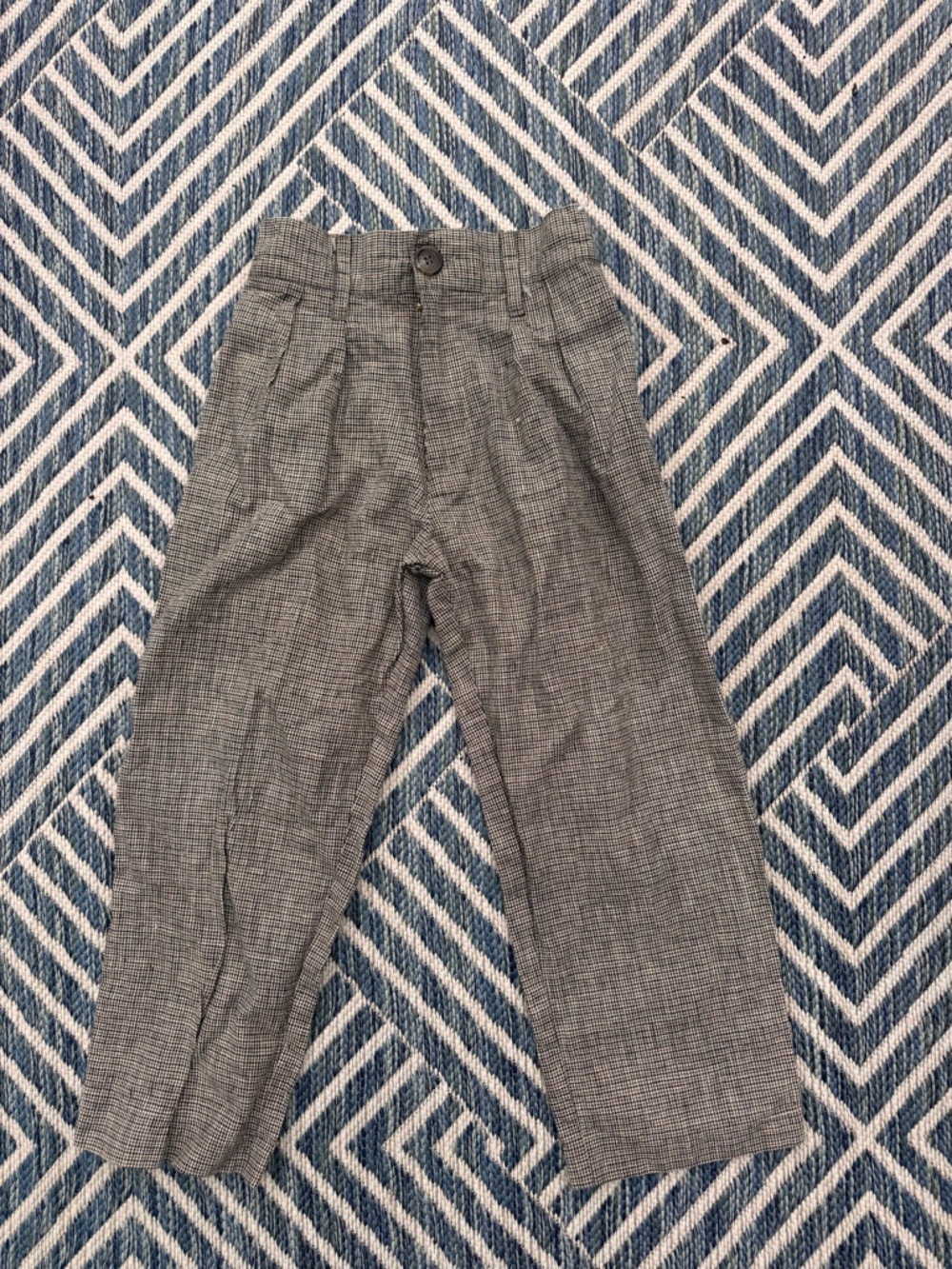 Kids Gray Plaid Dress Pants